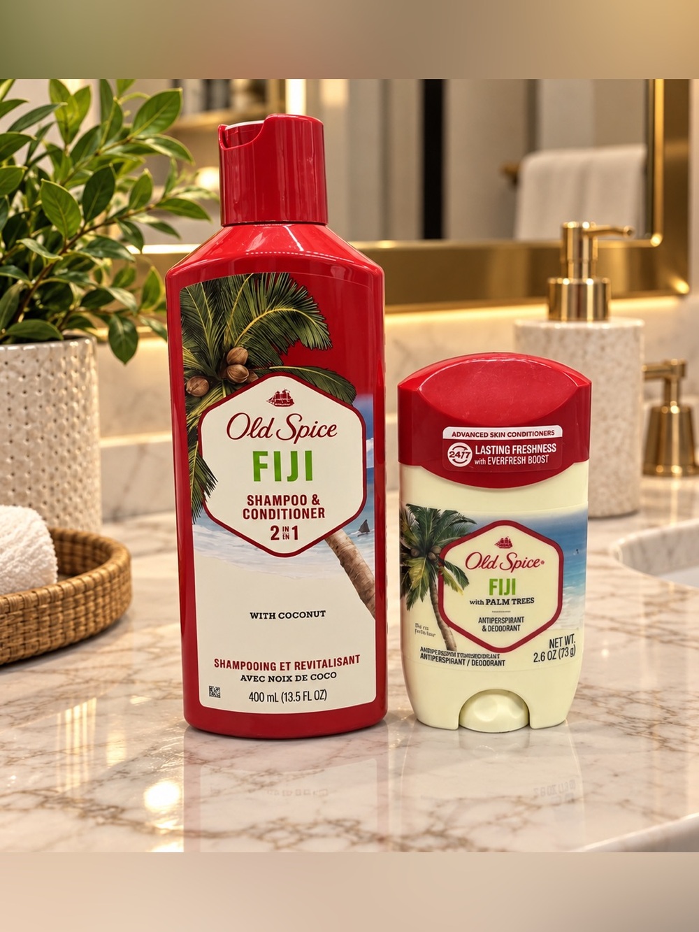 Old Spice FIJI with Palm Tree Antiperspirant Deodorant + Shampoo/Conditioner